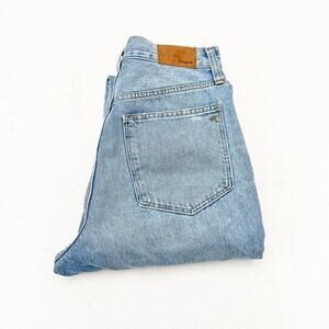 Madewell The Perfect Vintage Straight Jean Ripped Light Wash Denim Size 27